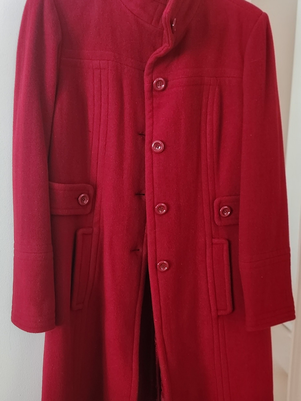 Red Wool-Blend 80/20 - Long Coat -NWOT